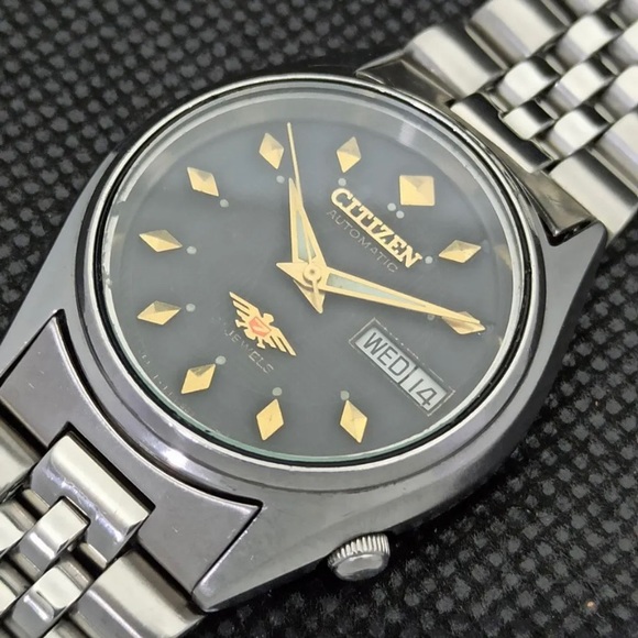 Citizen Other - Vintage 1976 Citizen Automatic Mens Silver Watch W/daydate & Gold Accents